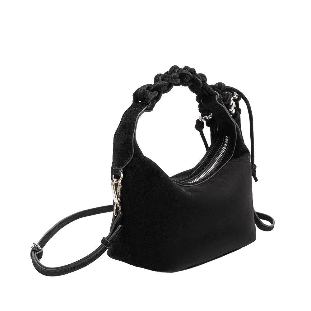 Recycled Vegan Suede Bag | Black