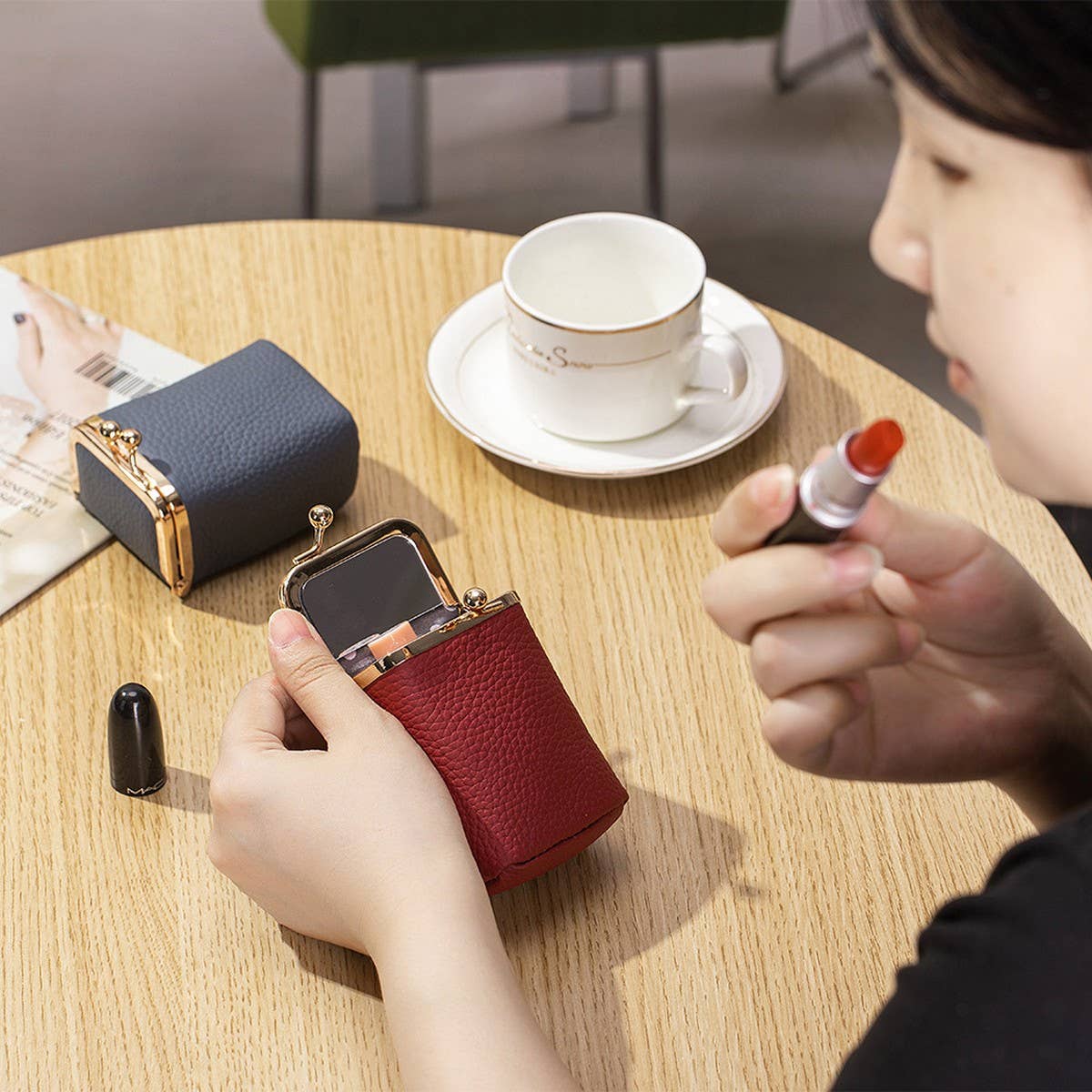 Leather Pocket Wallet | Pink