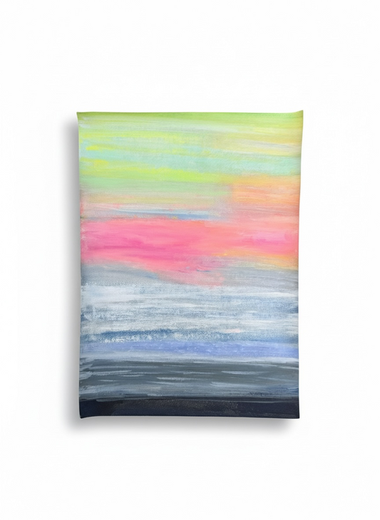 Pastel Sunset Original Painting | 8x10 Canvas Paper
