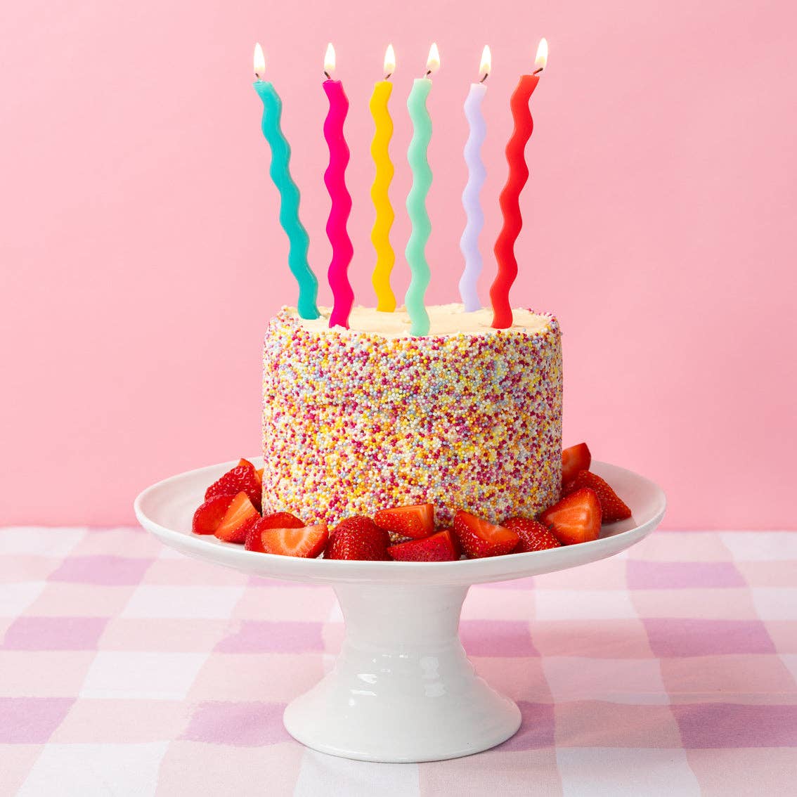 Colorful Wavy Tall Birthday Candle
