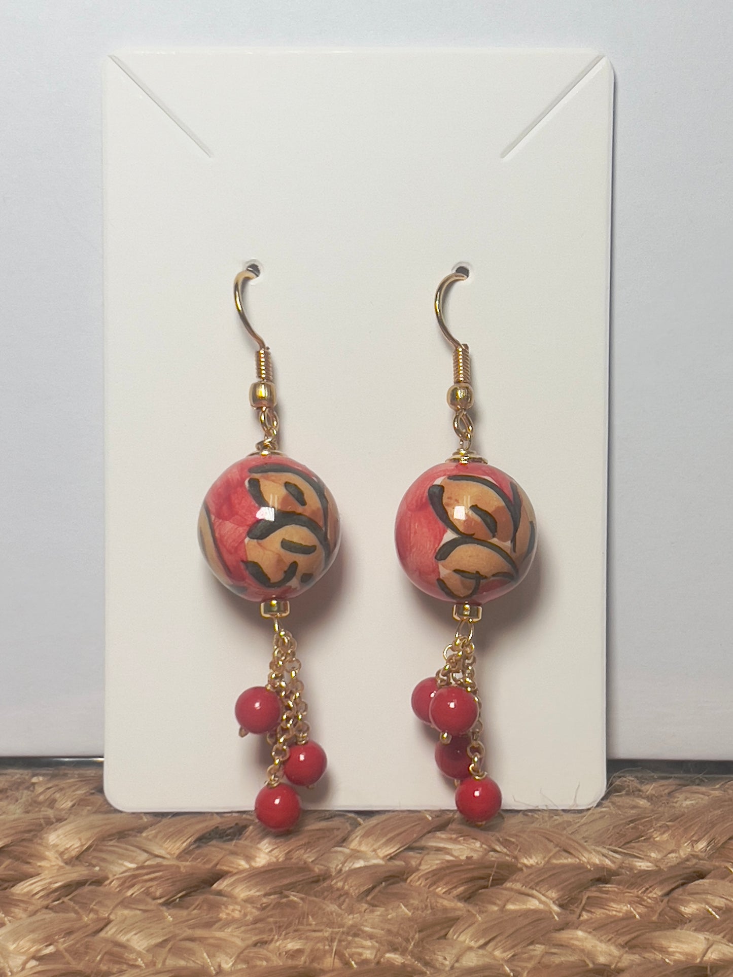 Ceramic + Beaded Earrings | Handmade in Sicily