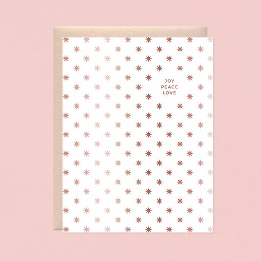 Joy Peace Love Foil Holiday Card