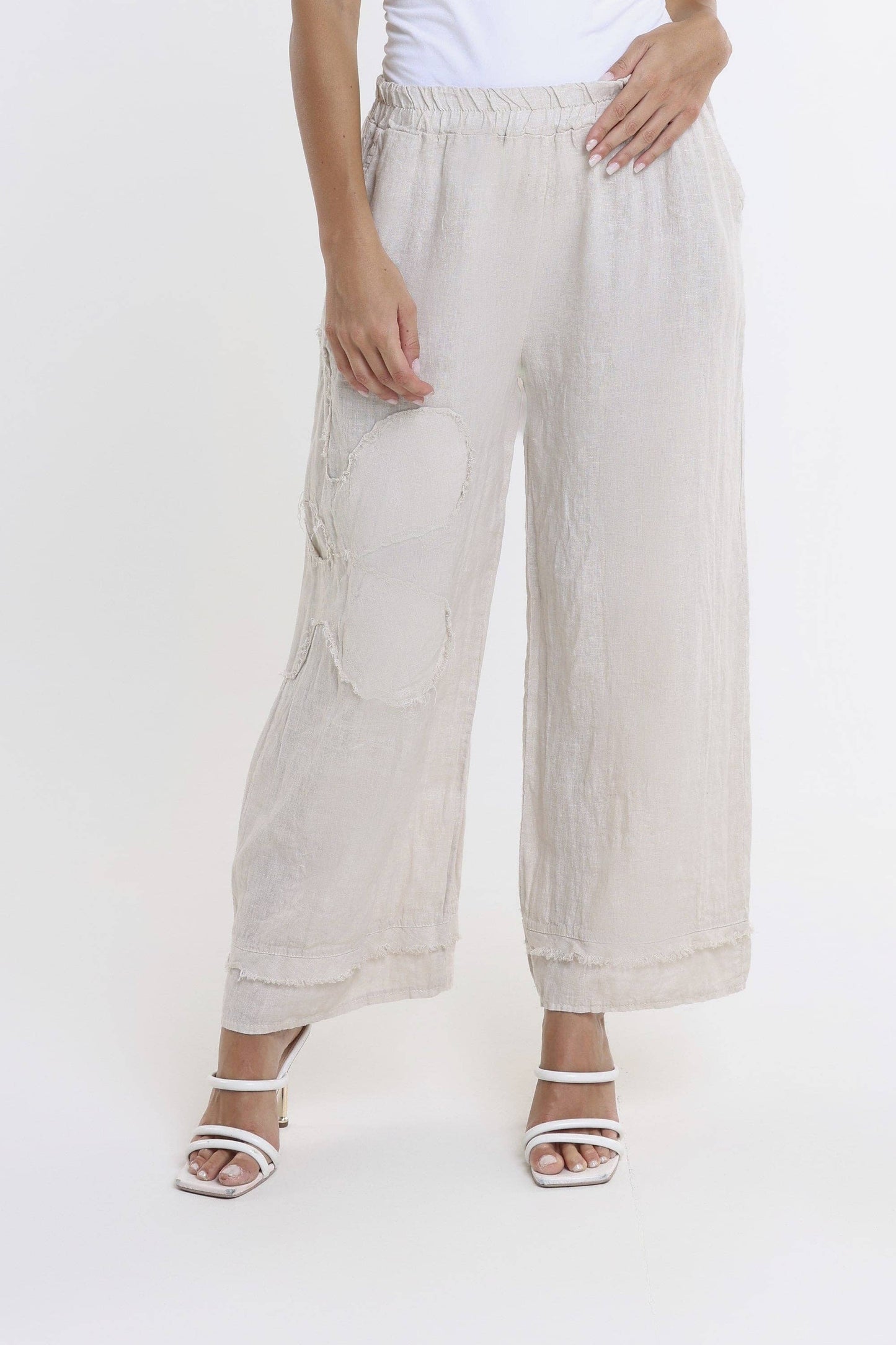 Raw Edge Linen Pant | Black