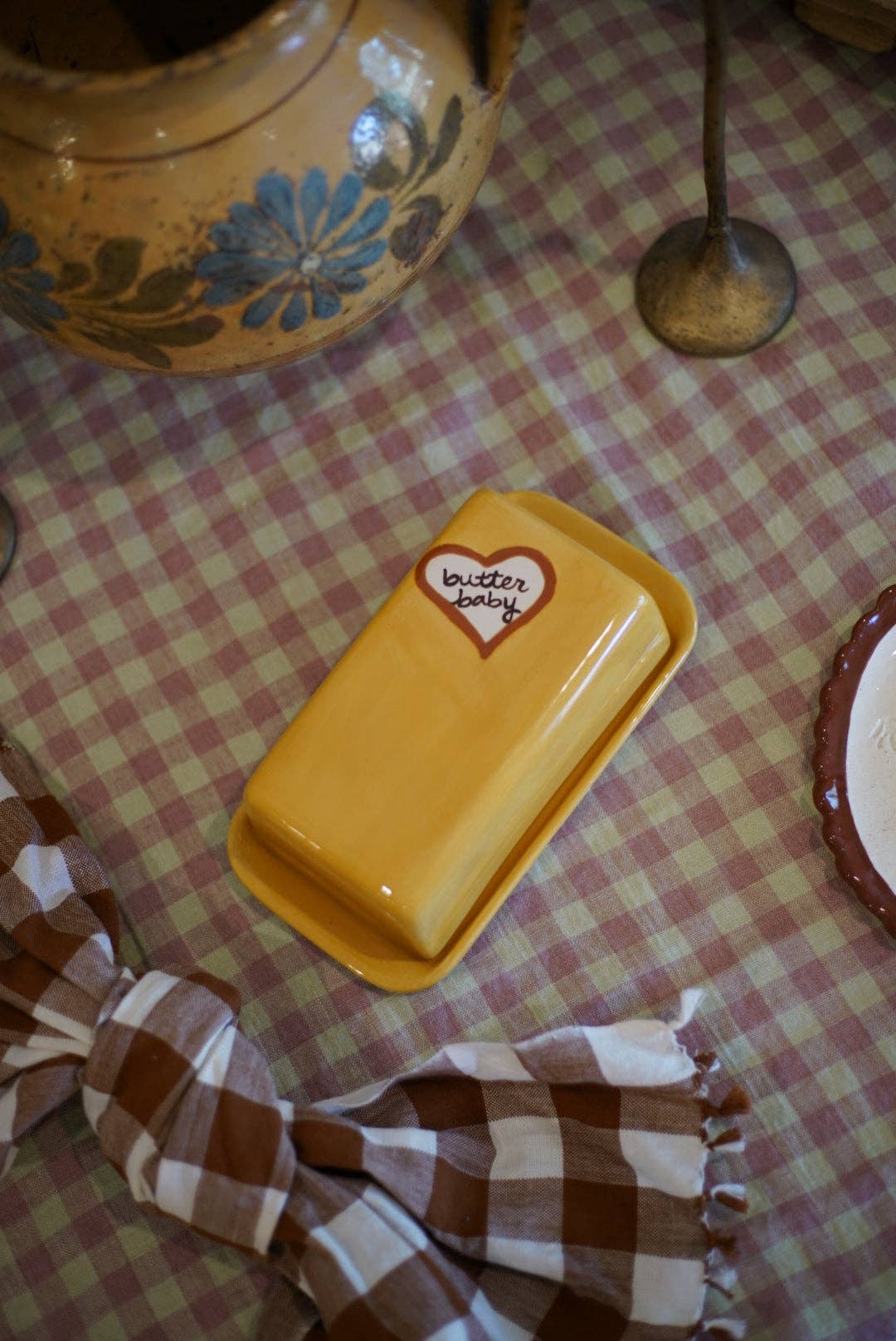 Hand Painted “Butter Baby” Dish | European Butter Dish