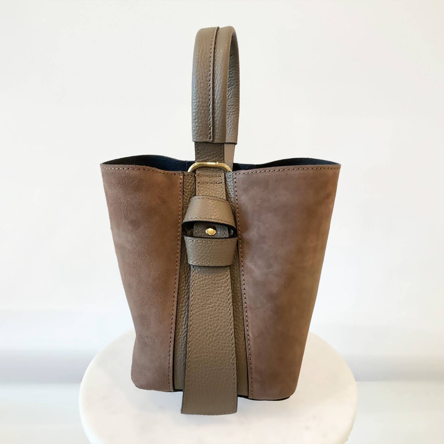 Italian Suede Convertible Handbag | Wine