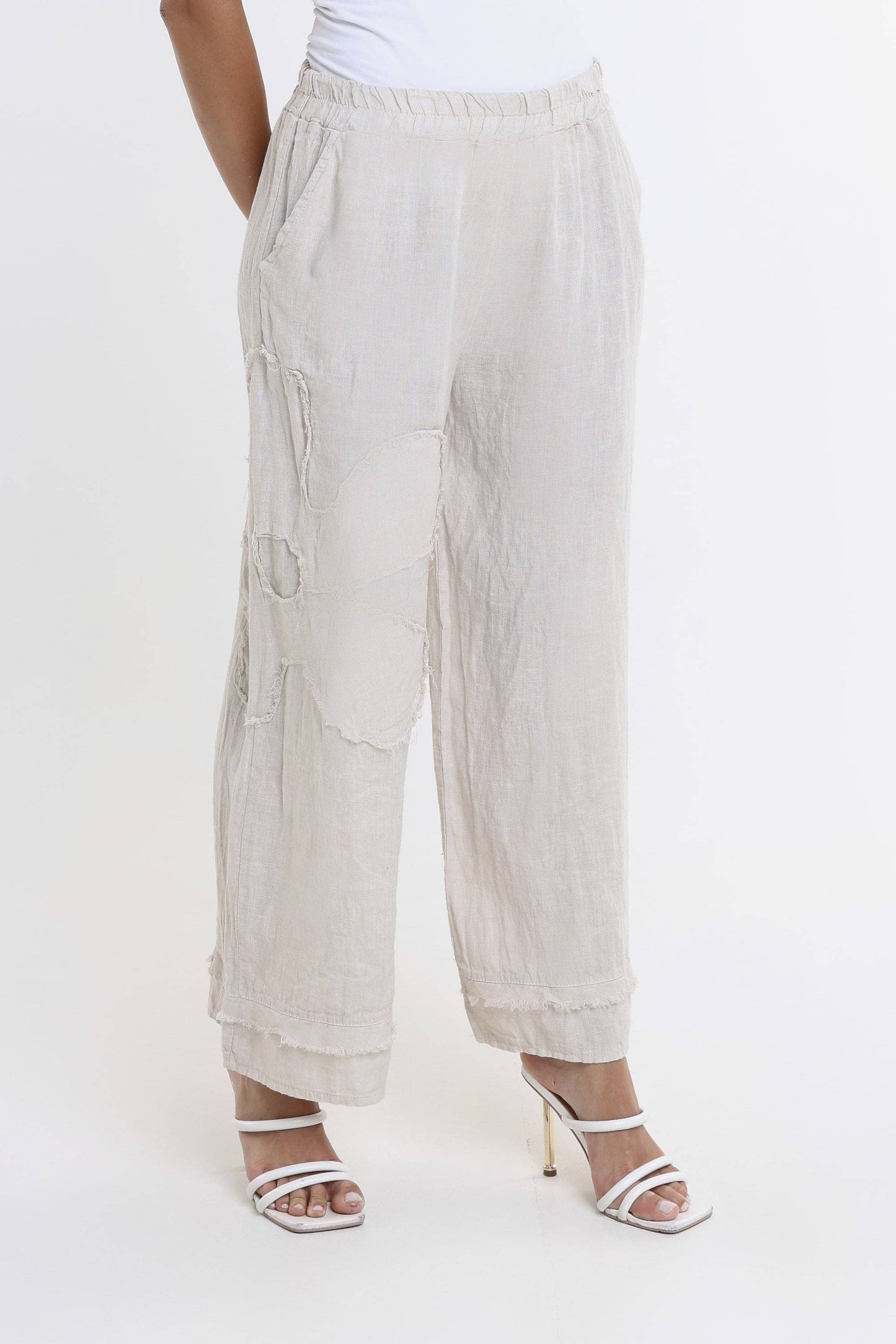 Raw Edge Linen Pant | Black