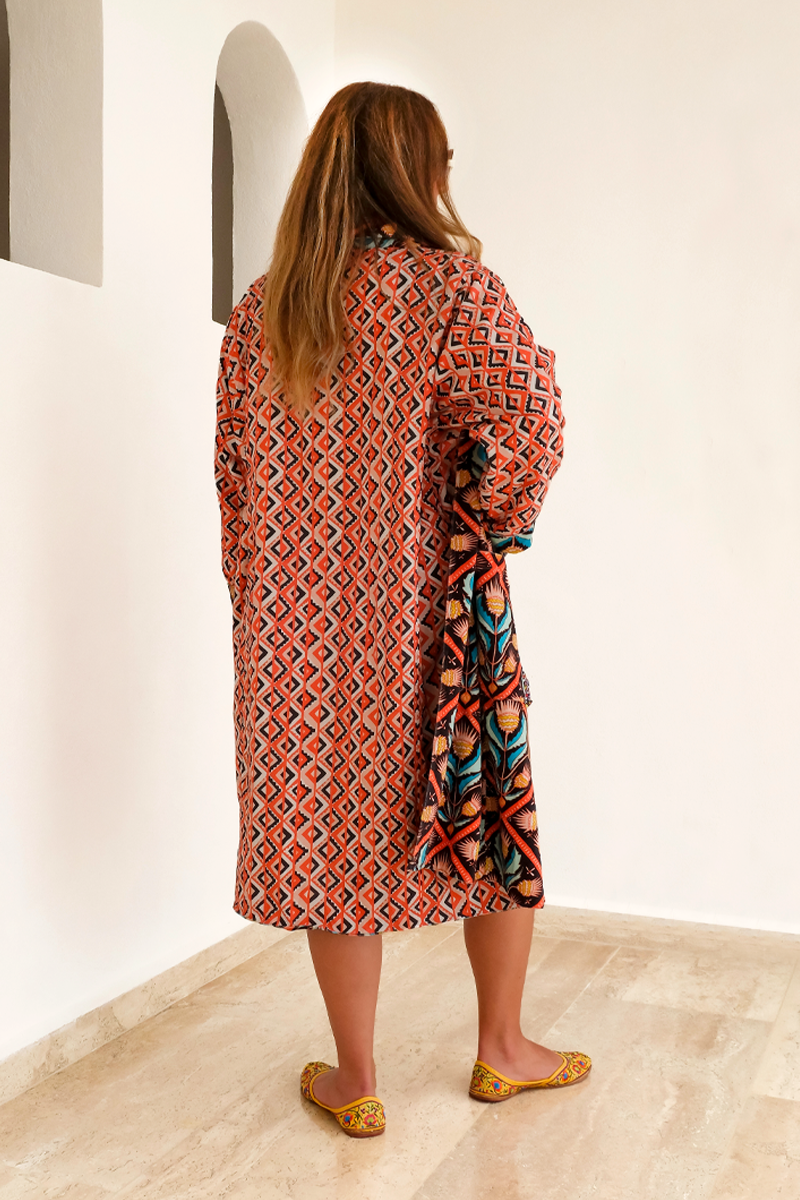 Velvet + Cotton Robe | One Size | Reversible Duster