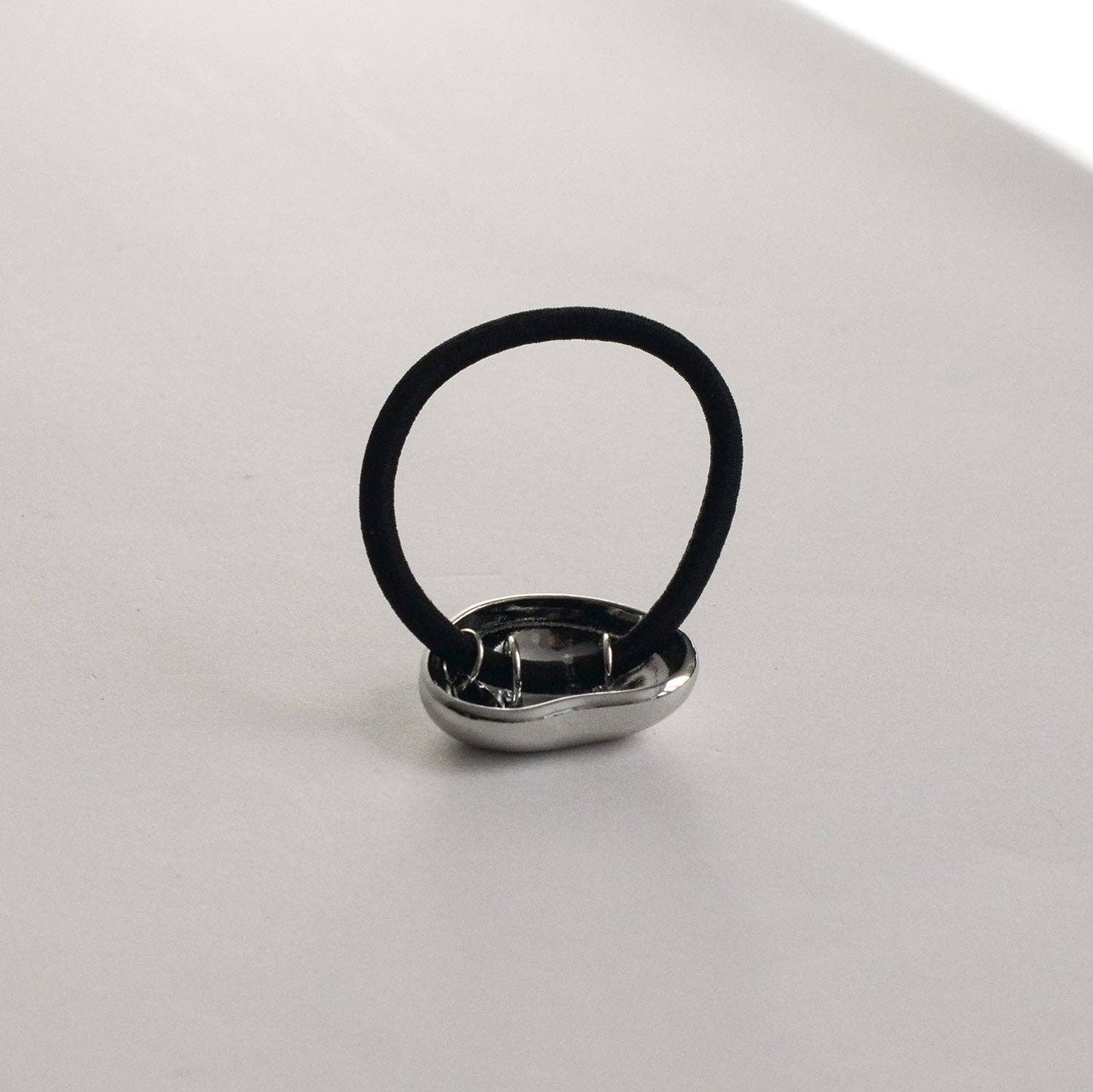 Pebble-Shaped Metal Cuff Hair Tie | Silver
