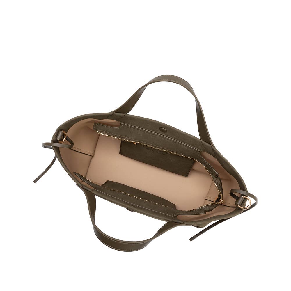 Recycled Vegan Suede Tote Bag | Olive