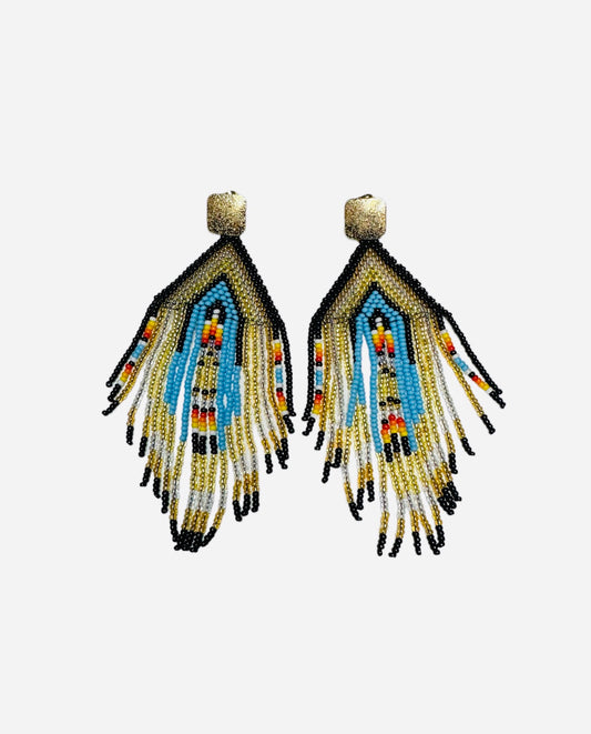 Earrings | Long | Multi Colored Bead