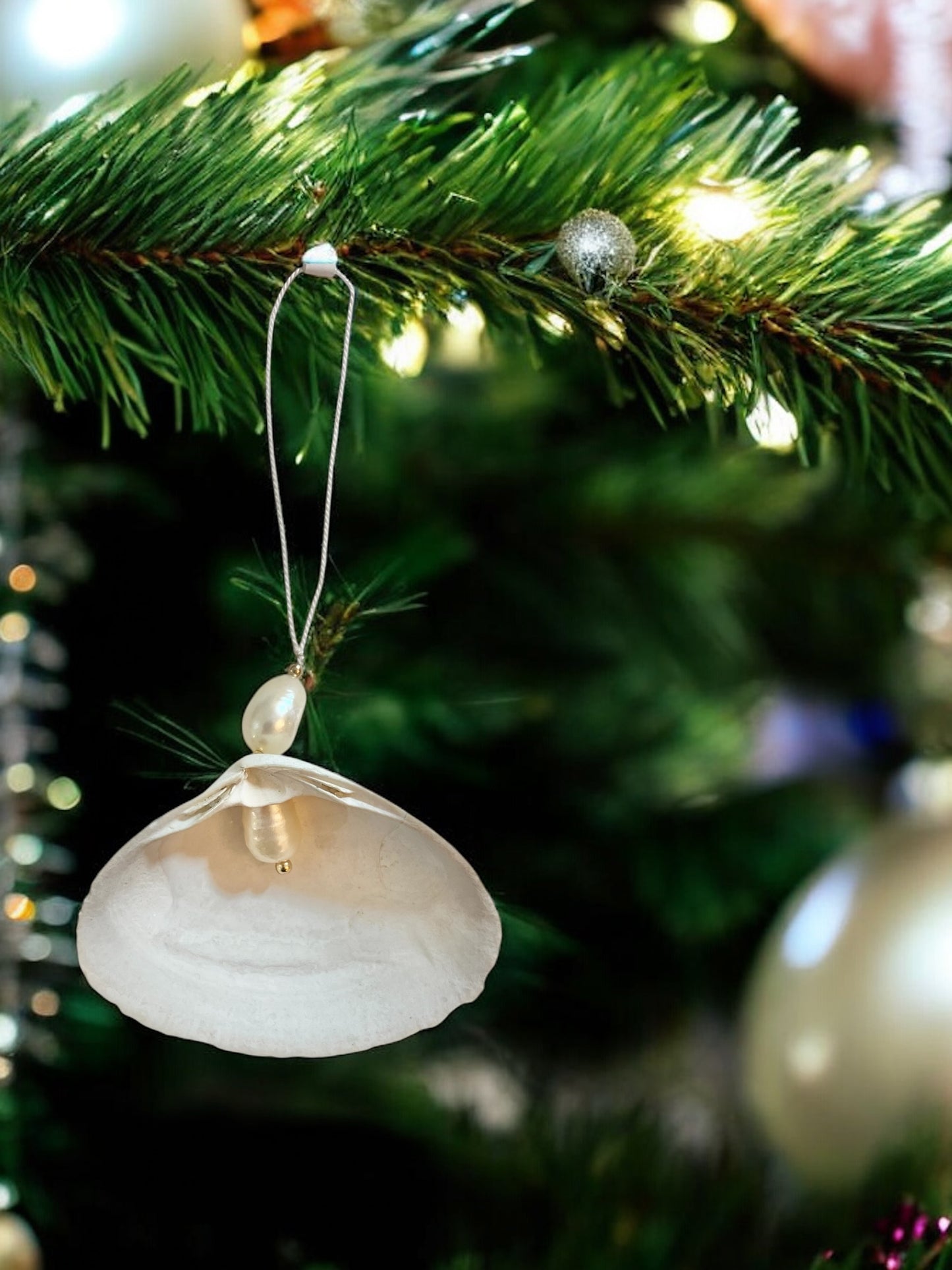 Handmade Ornament | Seashell + Pearl