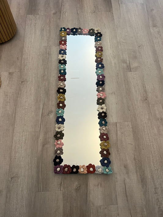 Flower Crochet Mirror