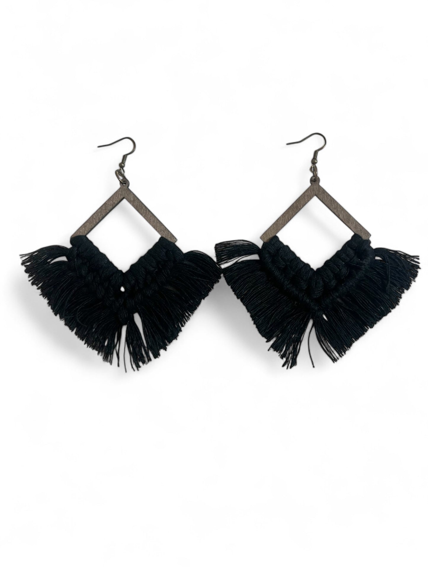 Earrings | Diamond Fringe | Black