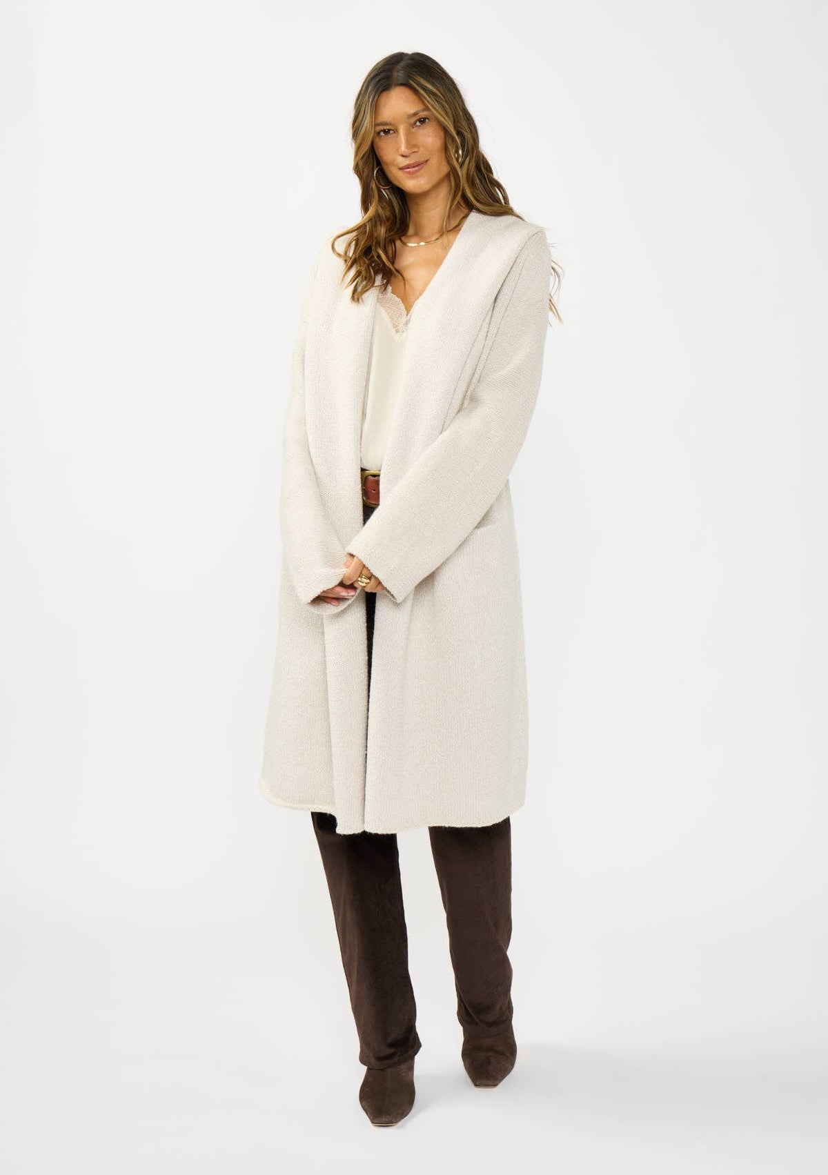 Hooded Cardigan with Pockets