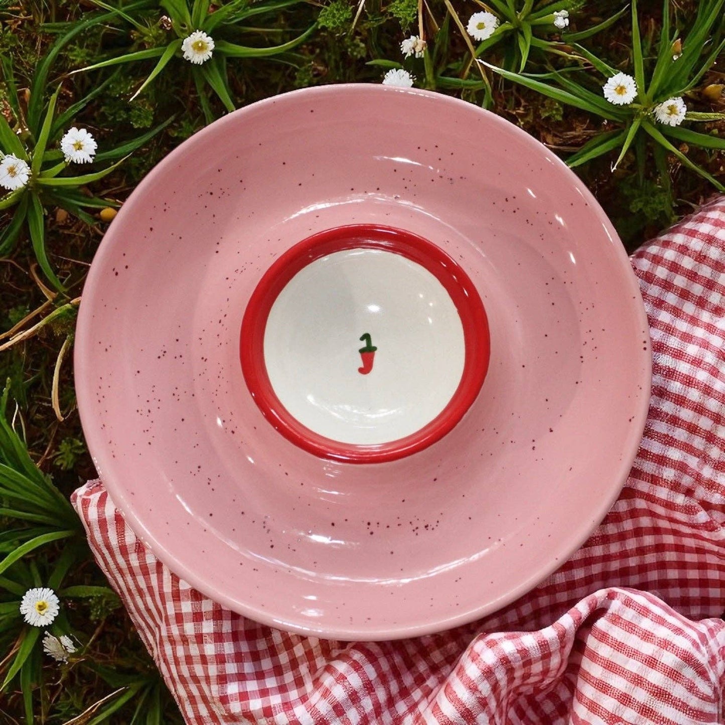 Hand Painted Picante Platter | Italian Clay Chip & Dip