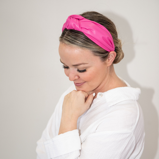 Hot PInk Leather Headband