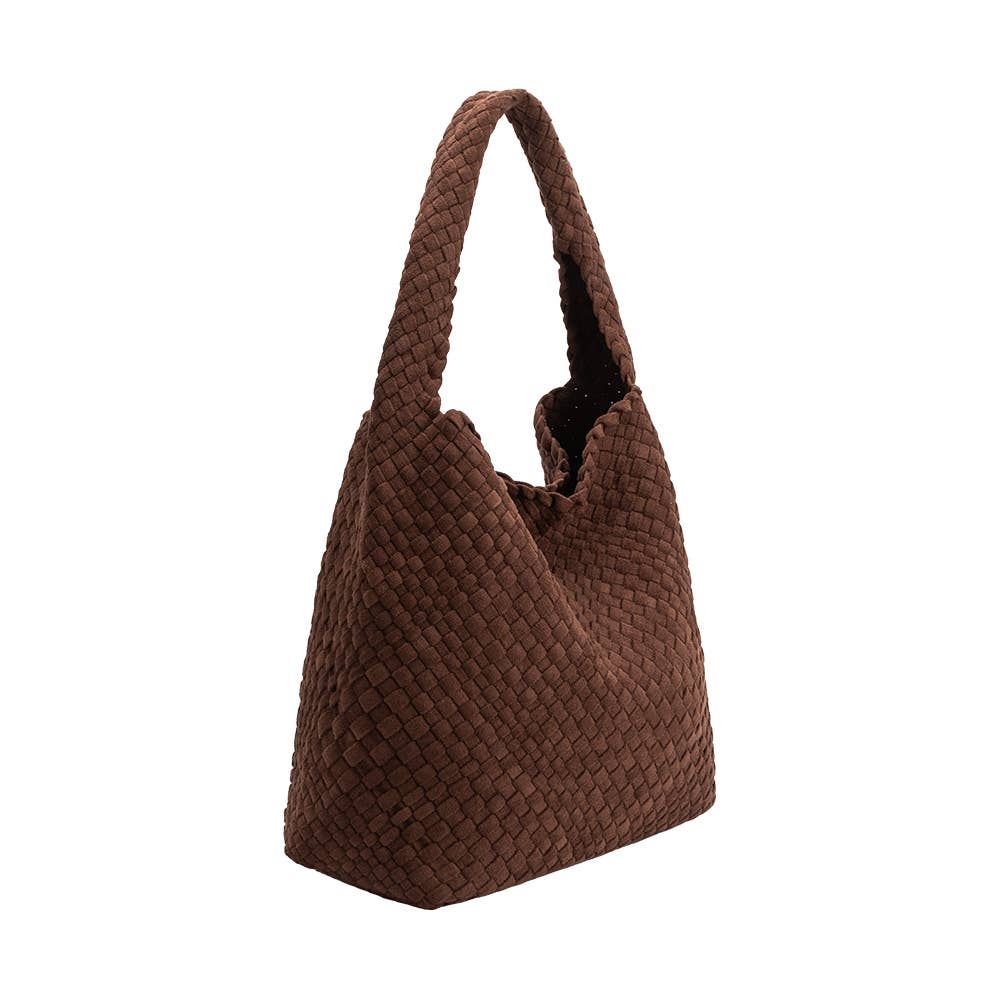 Woven Eco Suede Tote | Tobacco