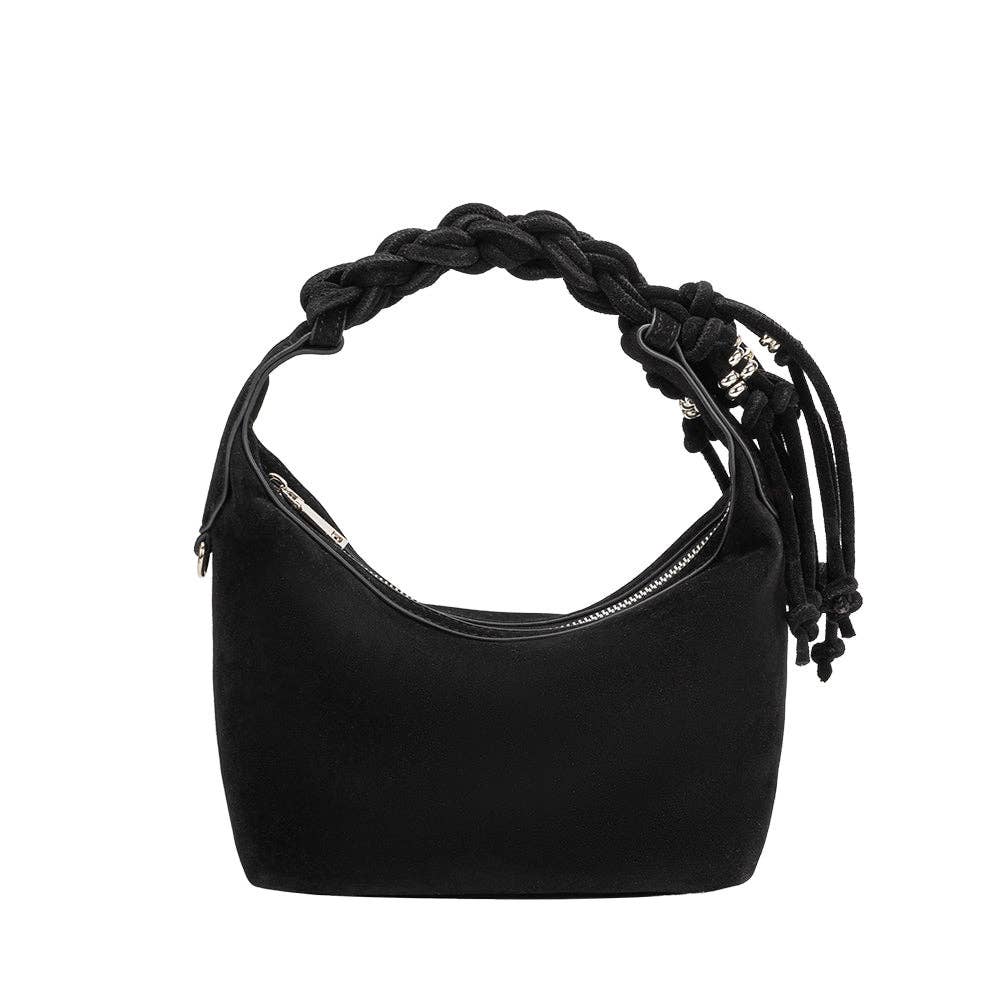 Recycled Vegan Suede Bag | Black