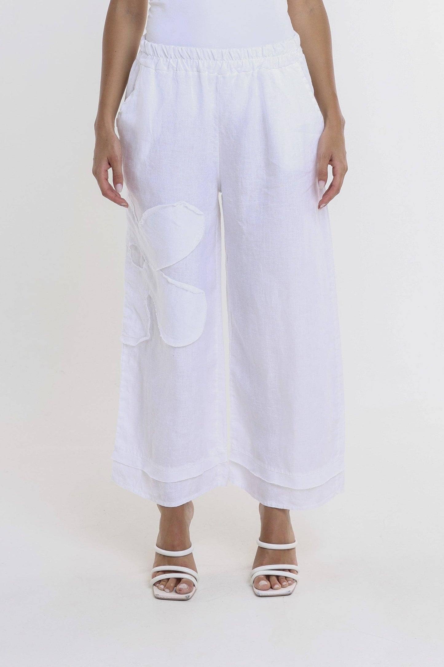 Raw Edge Linen Pant | Black