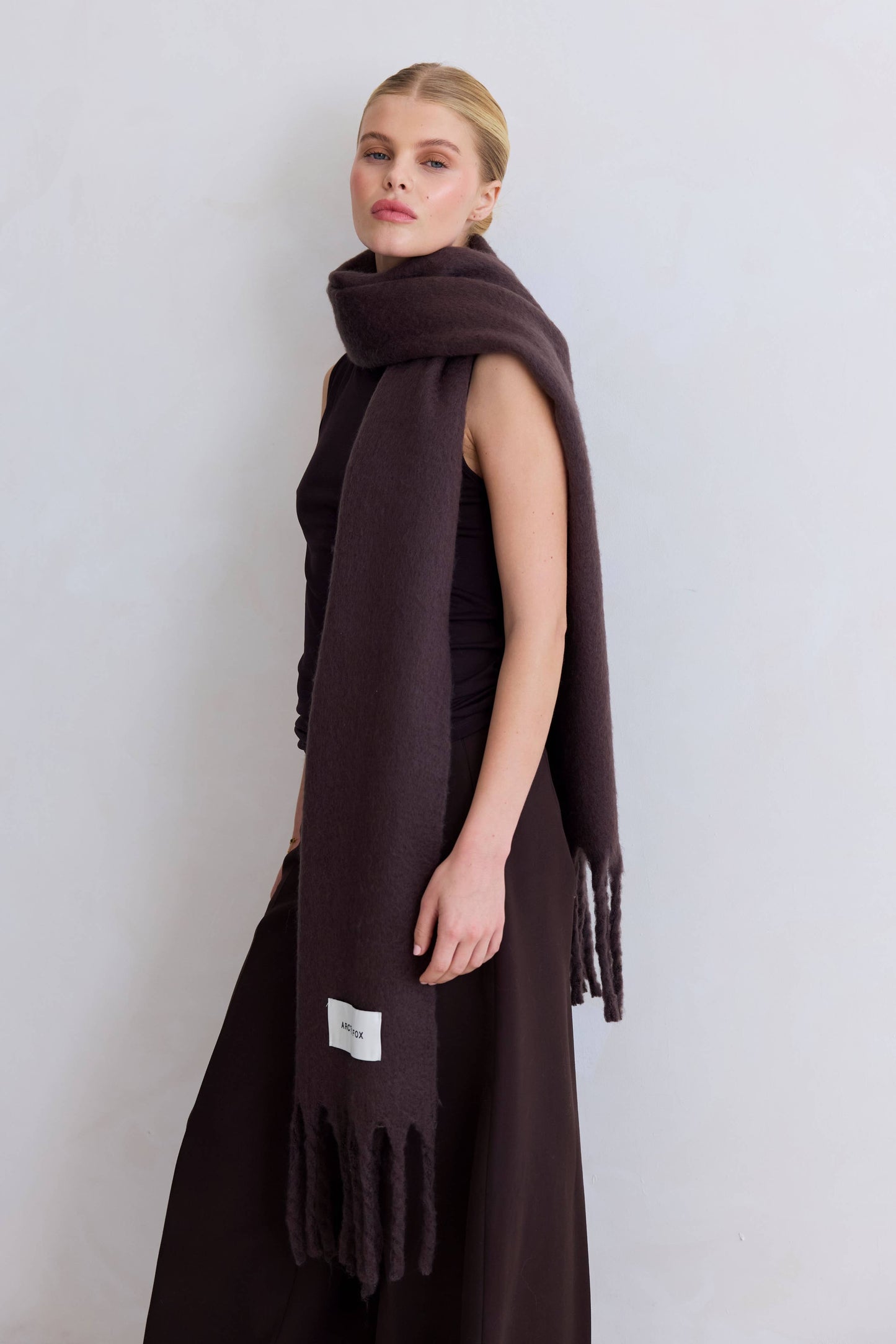 Ultra Soft Recycled Scarf | Ground Coffee