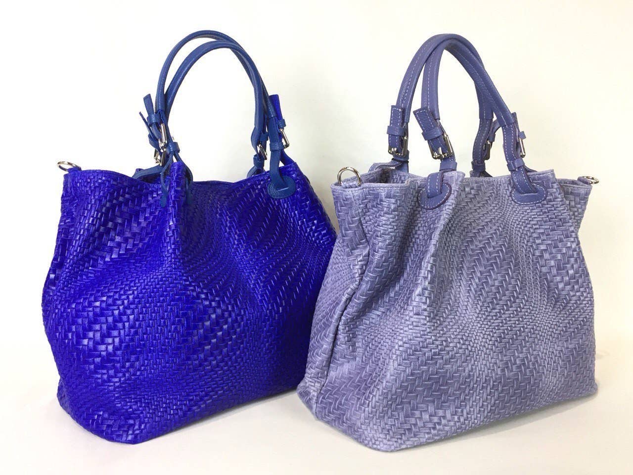 Italian Woven Leather Handbag | Camel