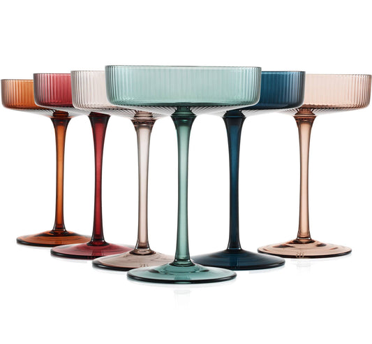 Ribbed Coup Glasses