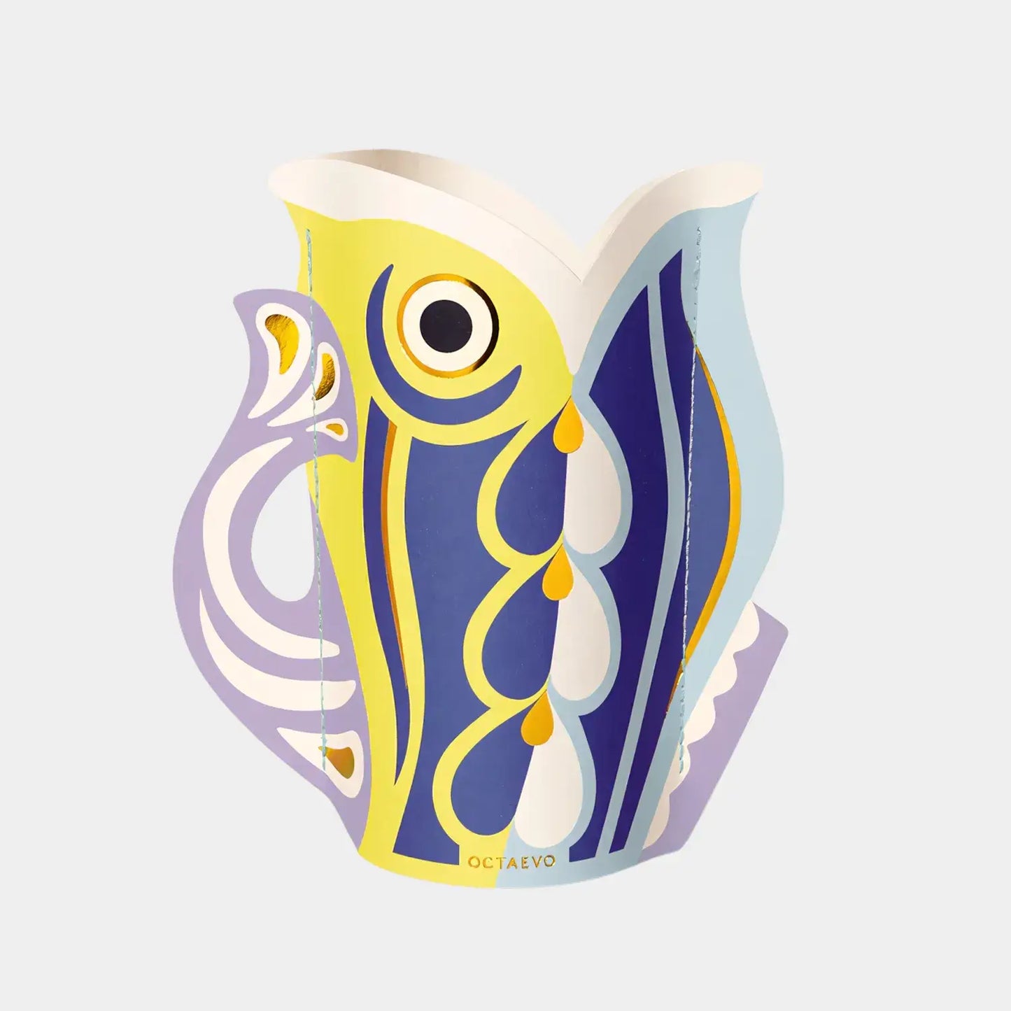 Mini Paper Vase Fish Flower Vase & Card Set | Lilac