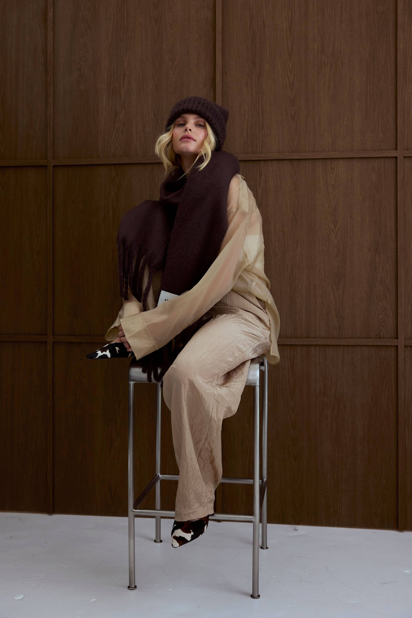 Ultra Soft Recycled Scarf | Ground Coffee