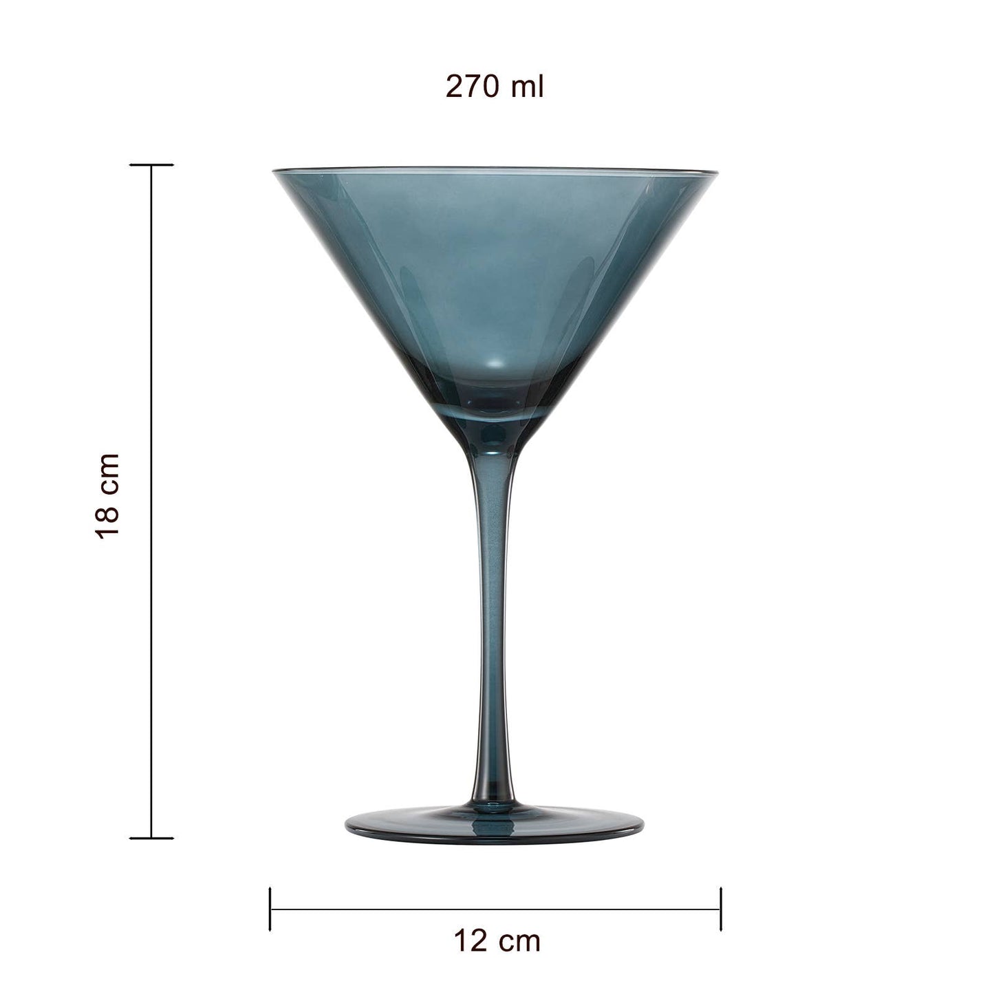 Colored Martini & Cocktail Crystal Glasses | Set of 6 | 10oz