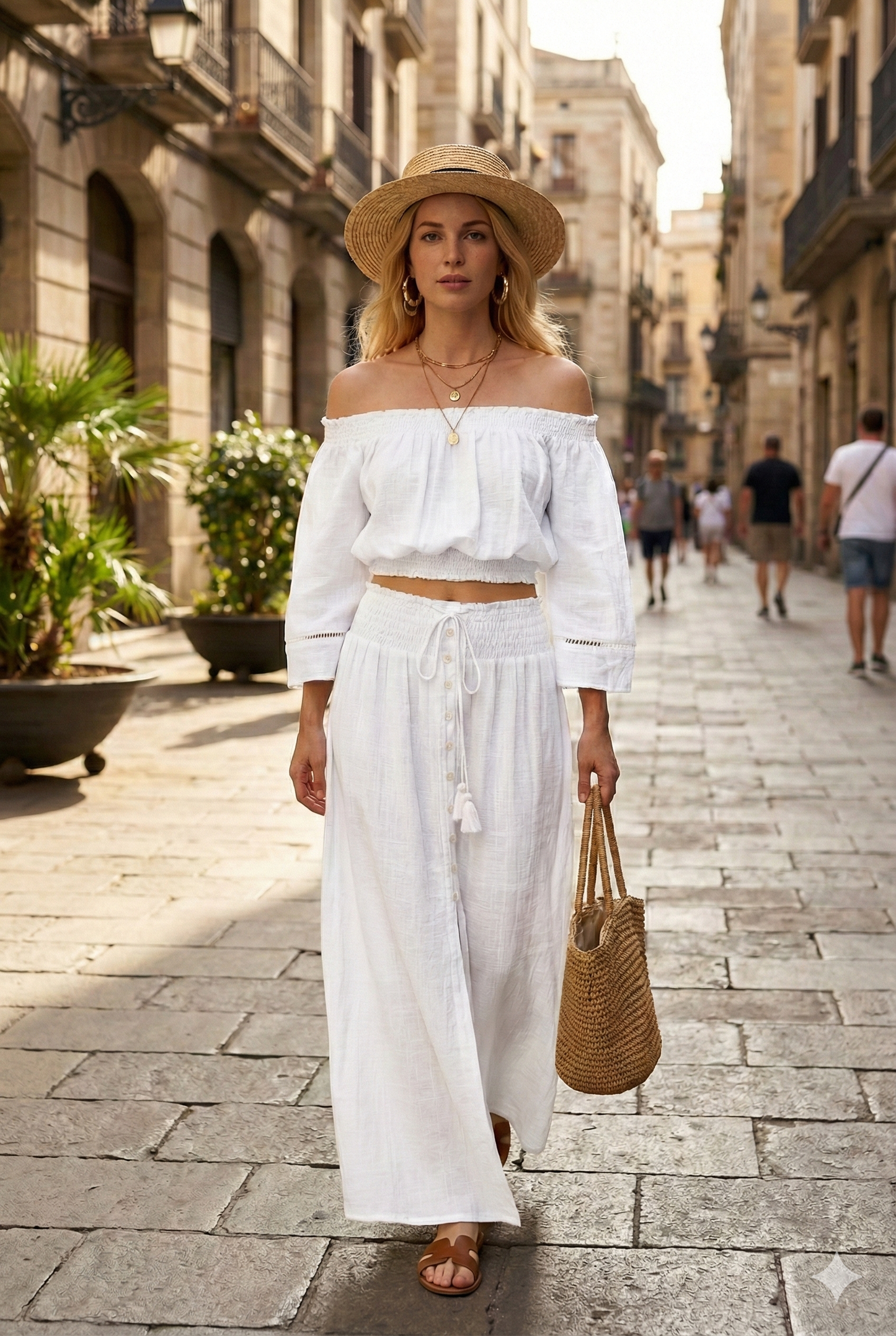 Smooth Set Long Skirt + Blouse | Natural Cotton | Off-White