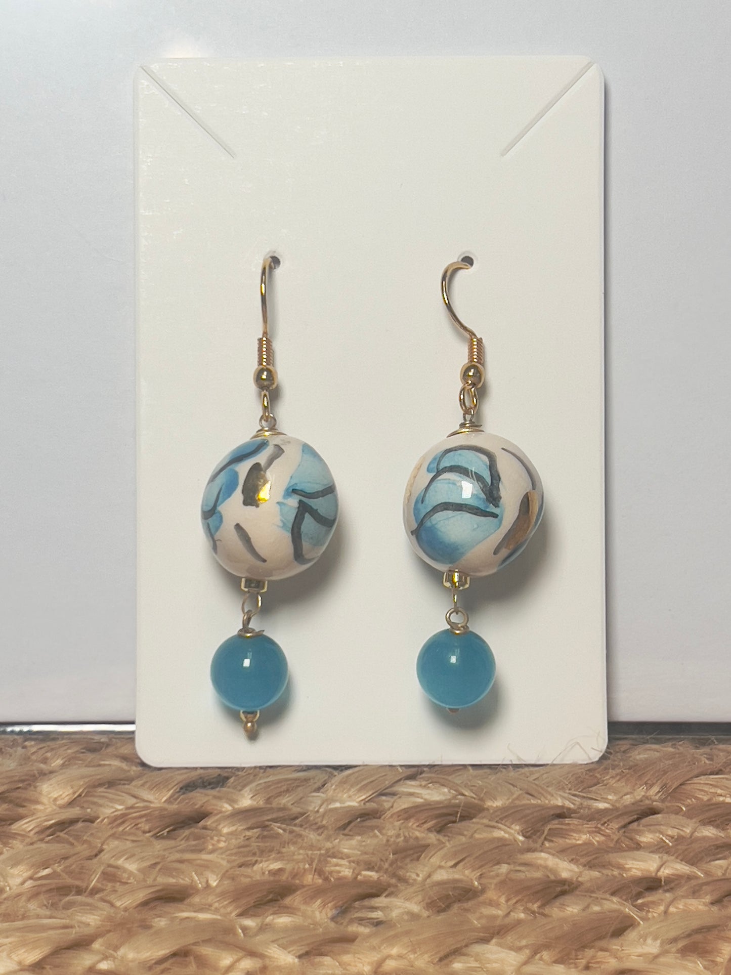 Ceramic + Beaded Earrings | Handmade in Sicily