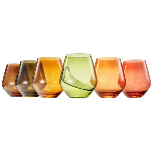 Stemless Wine Glasses | Set of 6 | Neutrals