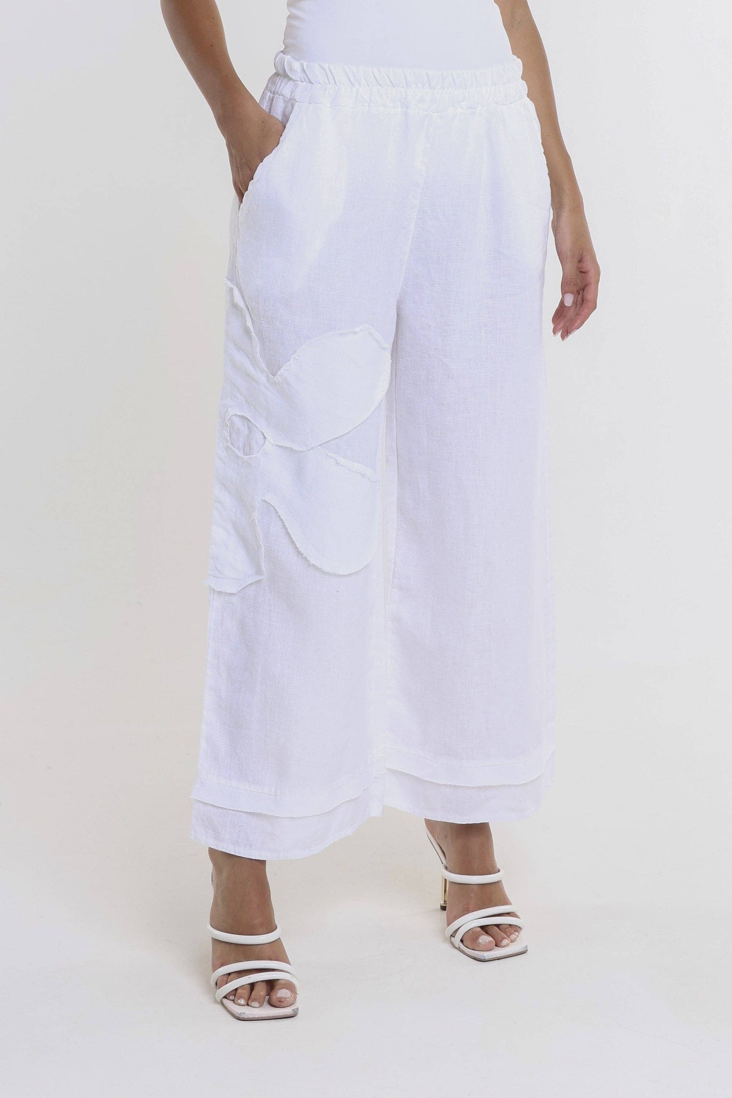 Raw Edge Linen Pant | Black