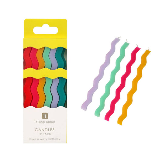 Colorful Wavy Tall Birthday Candle