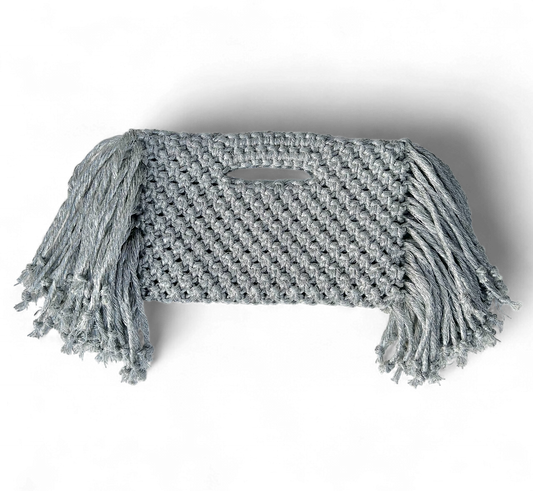 Clutch | Silver Macrame