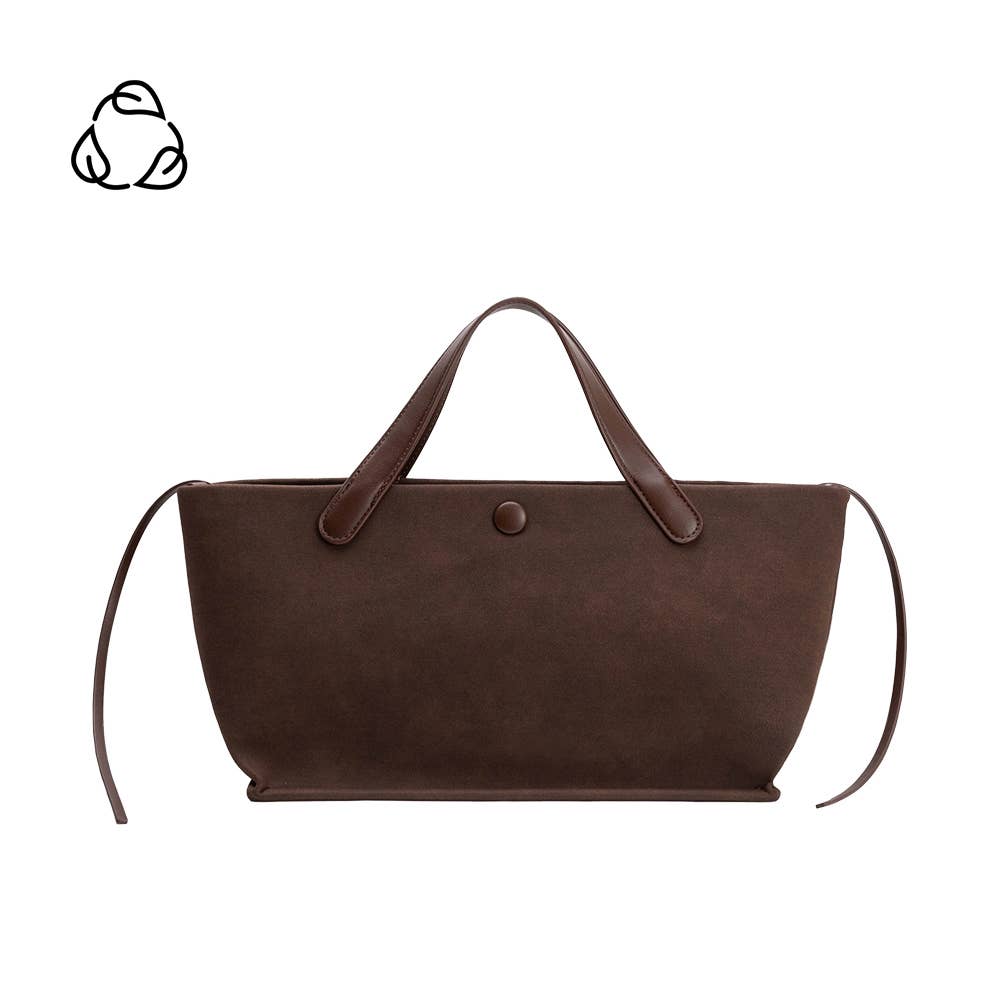 Recycled Vegan Suede Tote Bag | Chocolate