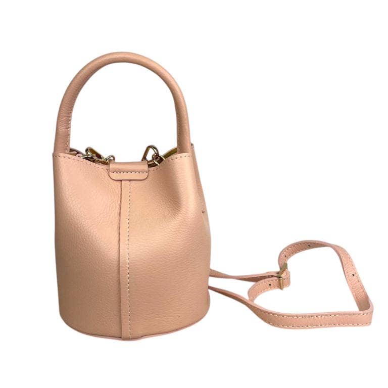 Italian Leather Bucket Handbag |  Electric Blue