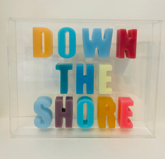 Resin and Acrylic "Down The Shore" Sign, 8 x 10, Multi Color (2)