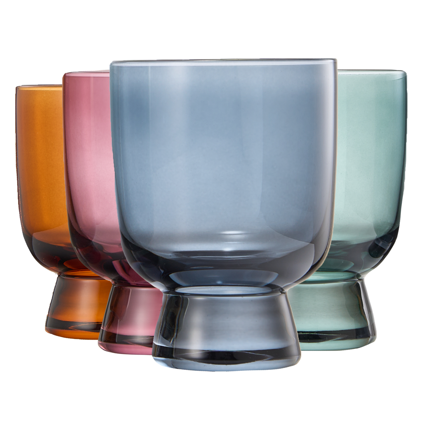 Murano Muted Colored Stackable Tumbler Glasses | Set of 4 | 8.1 oz
