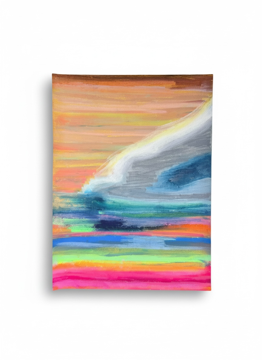 Pastel Sunset Original Painting | 8x10 Canvas Paper