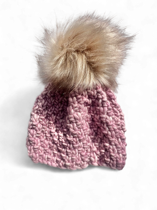 The Olive Hat | Bumpy Hat w Pom | Pink