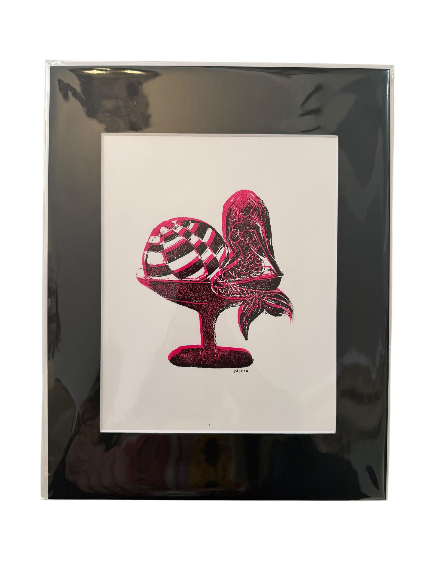Matted Art Print | Disco Mermaid