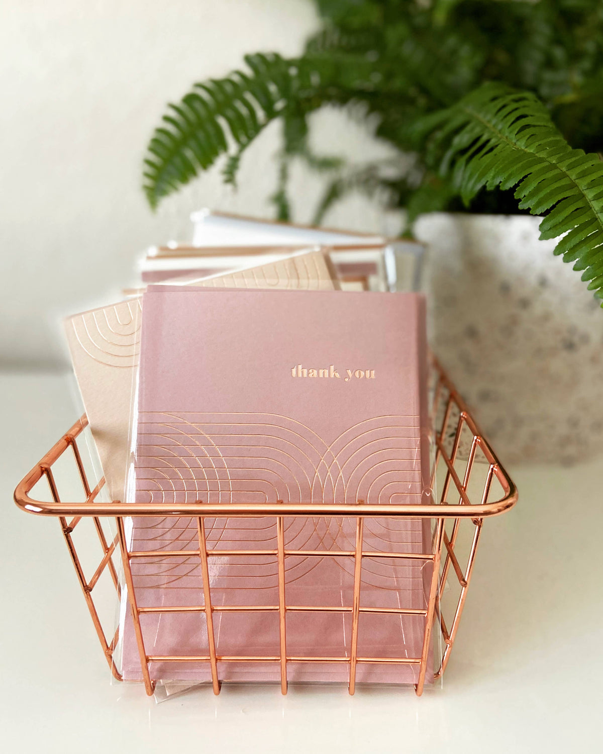 Arches Thank You Rose Gold Foil Greeting Card