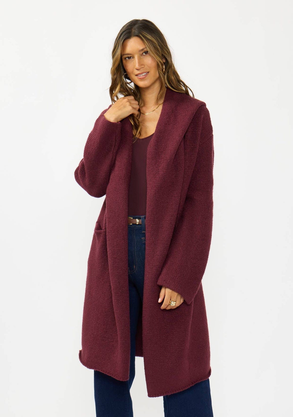 Hooded Cardigan with Pockets