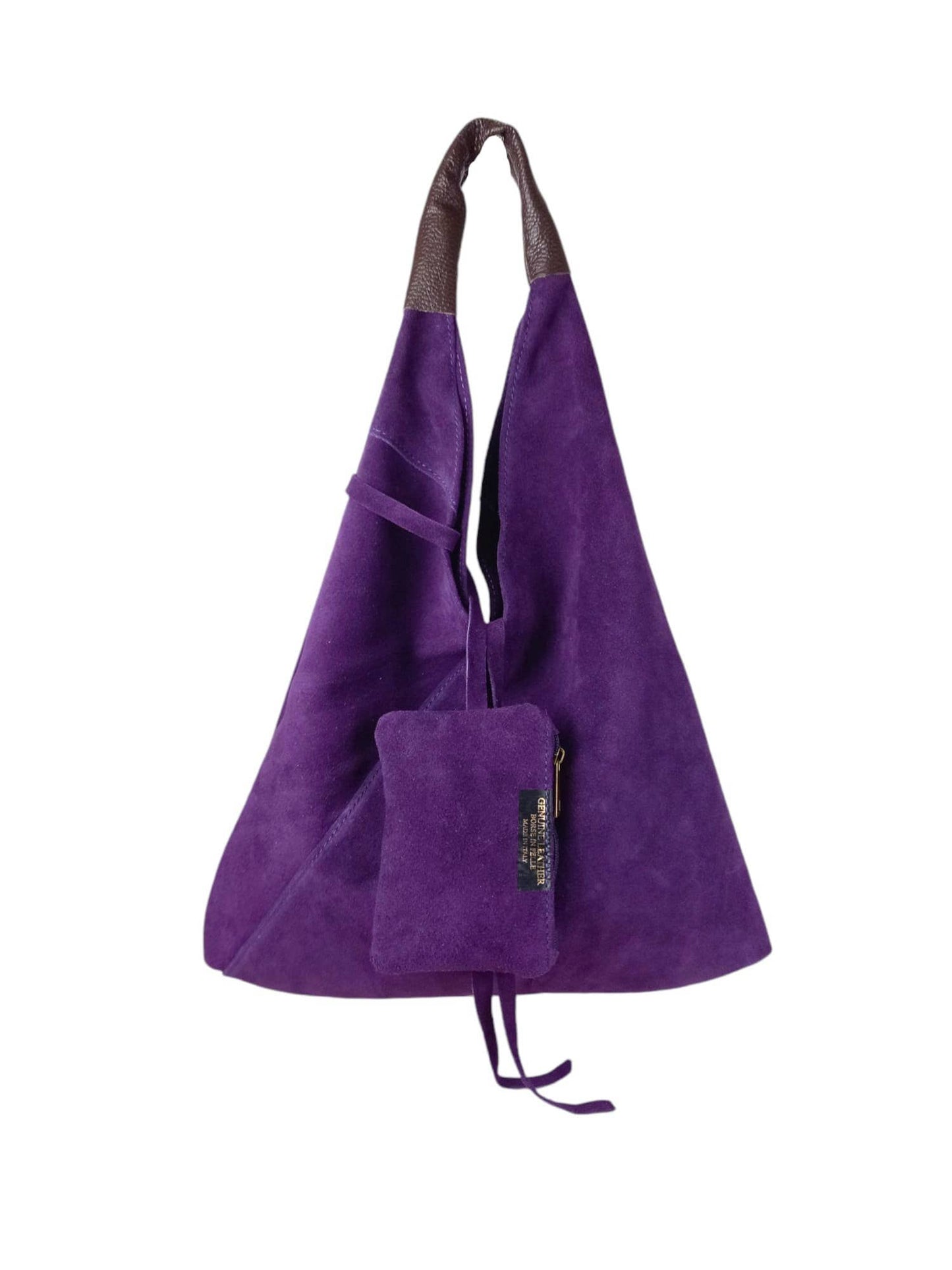 Women's Suede Leather Shoulder Bag with Purse: Mustard