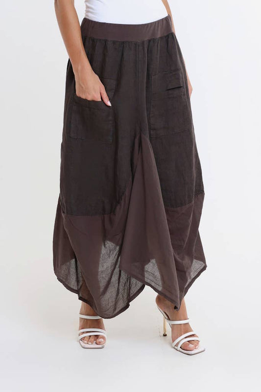 Bunched Pocket Skirt | Espresso