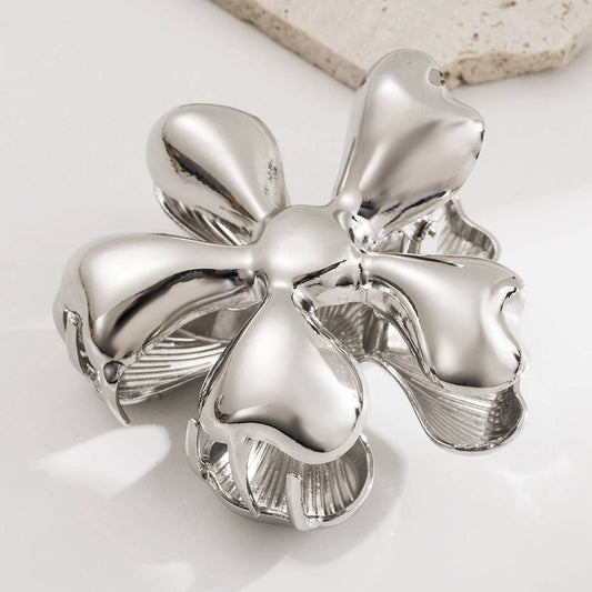 Flower Clip | Silver Metal