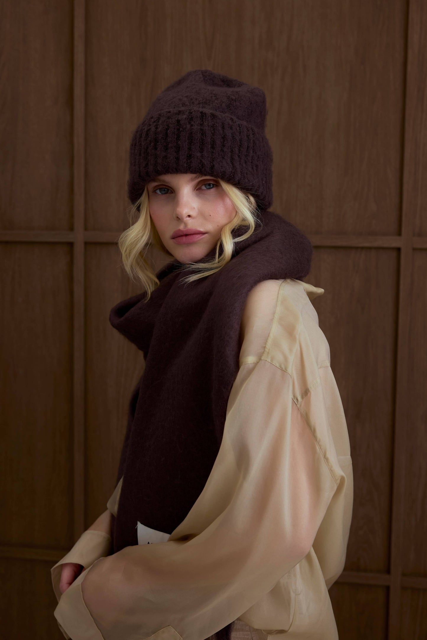 Ultra Soft Recycled Scarf | Ground Coffee