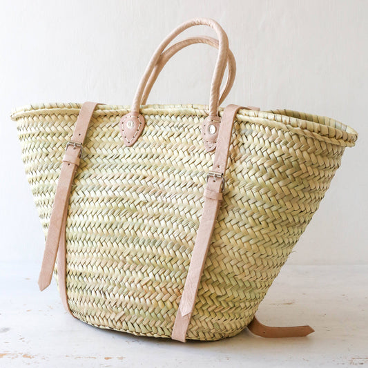 French Straw Basket Market Backpack