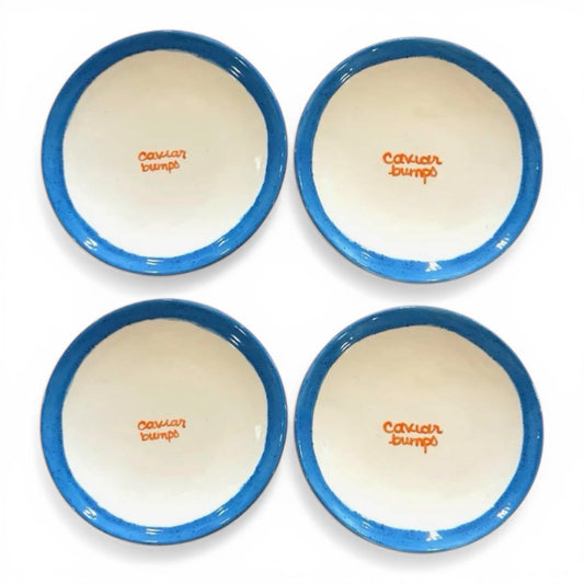Hand Painted "Caviar Bumps" Tiny Plates | Collection of Four